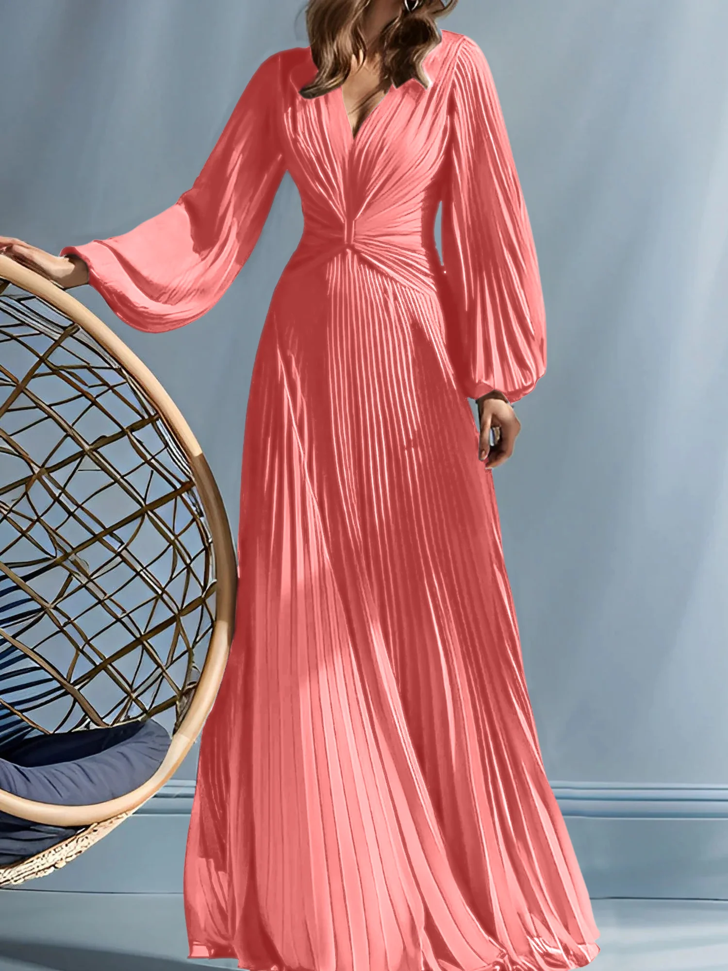 A-Line/Princess V-Neck Mother of the Bride Dresses with Ruched - Image 19
