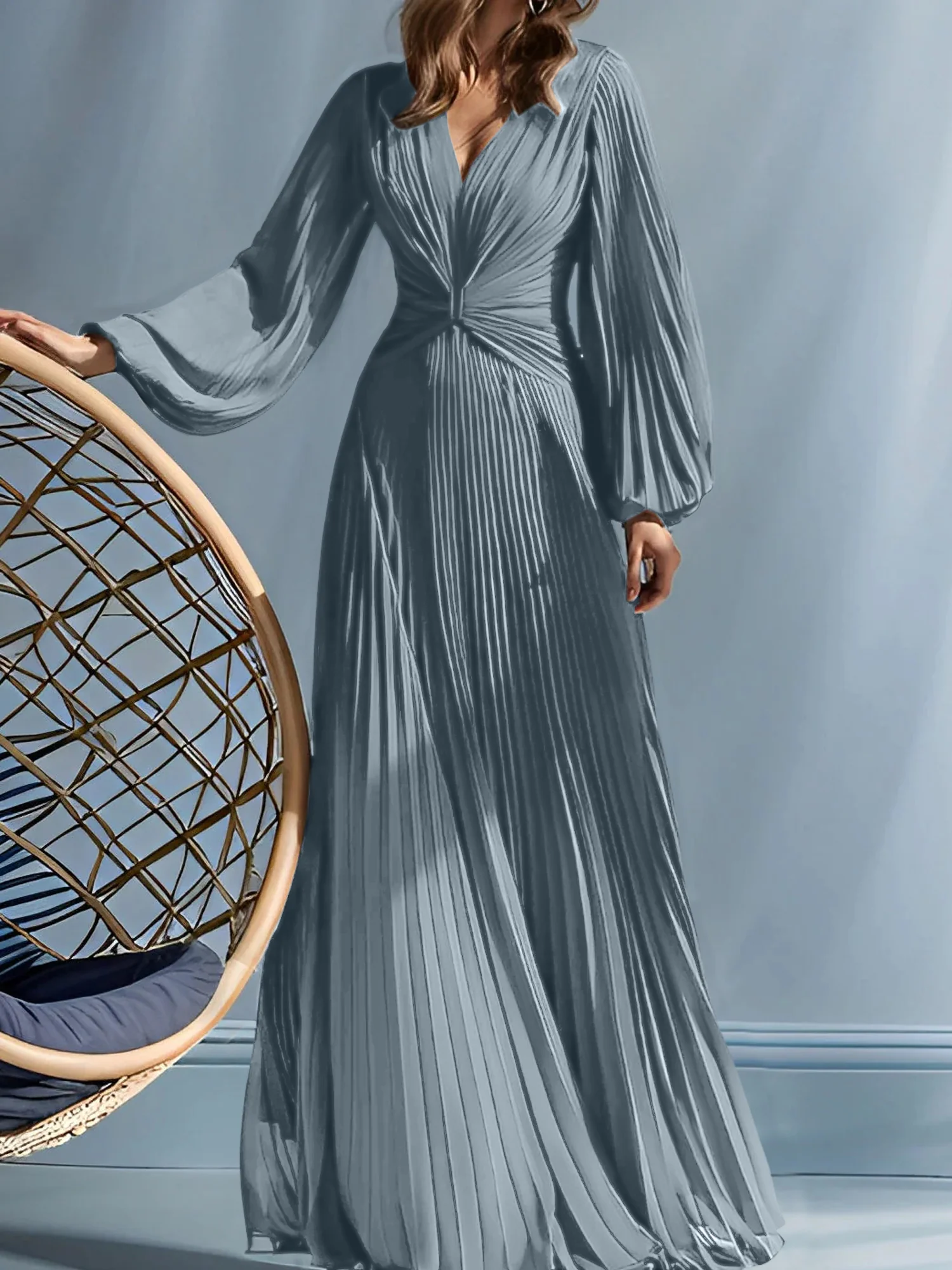A-Line/Princess V-Neck Mother of the Bride Dresses with Ruched - Image 22