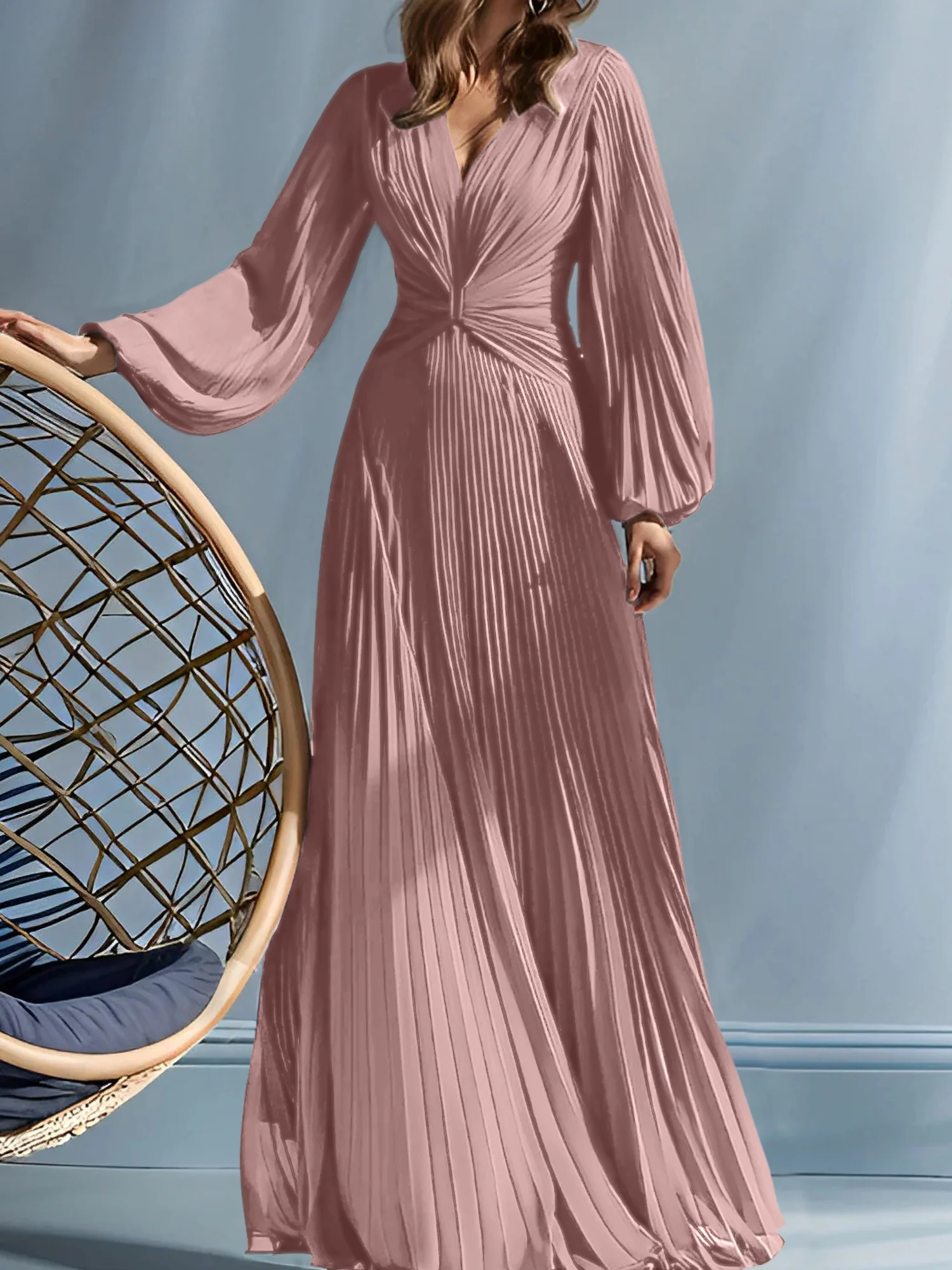 A-Line/Princess V-Neck Mother of the Bride Dresses with Ruched - Image 23