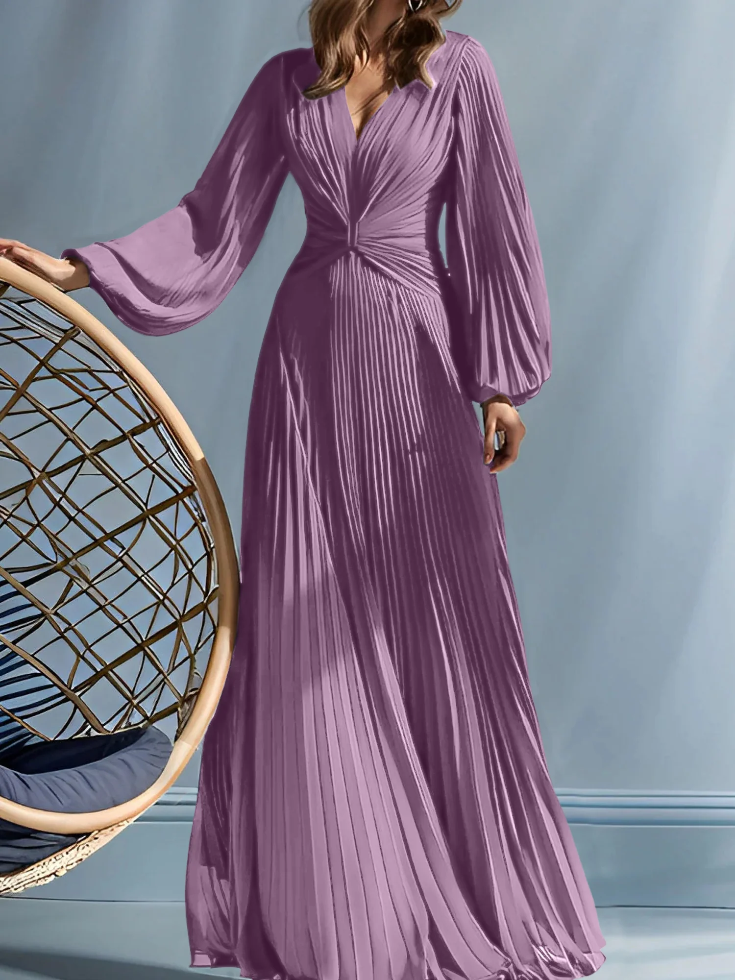 A-Line/Princess V-Neck Mother of the Bride Dresses with Ruched - Image 24