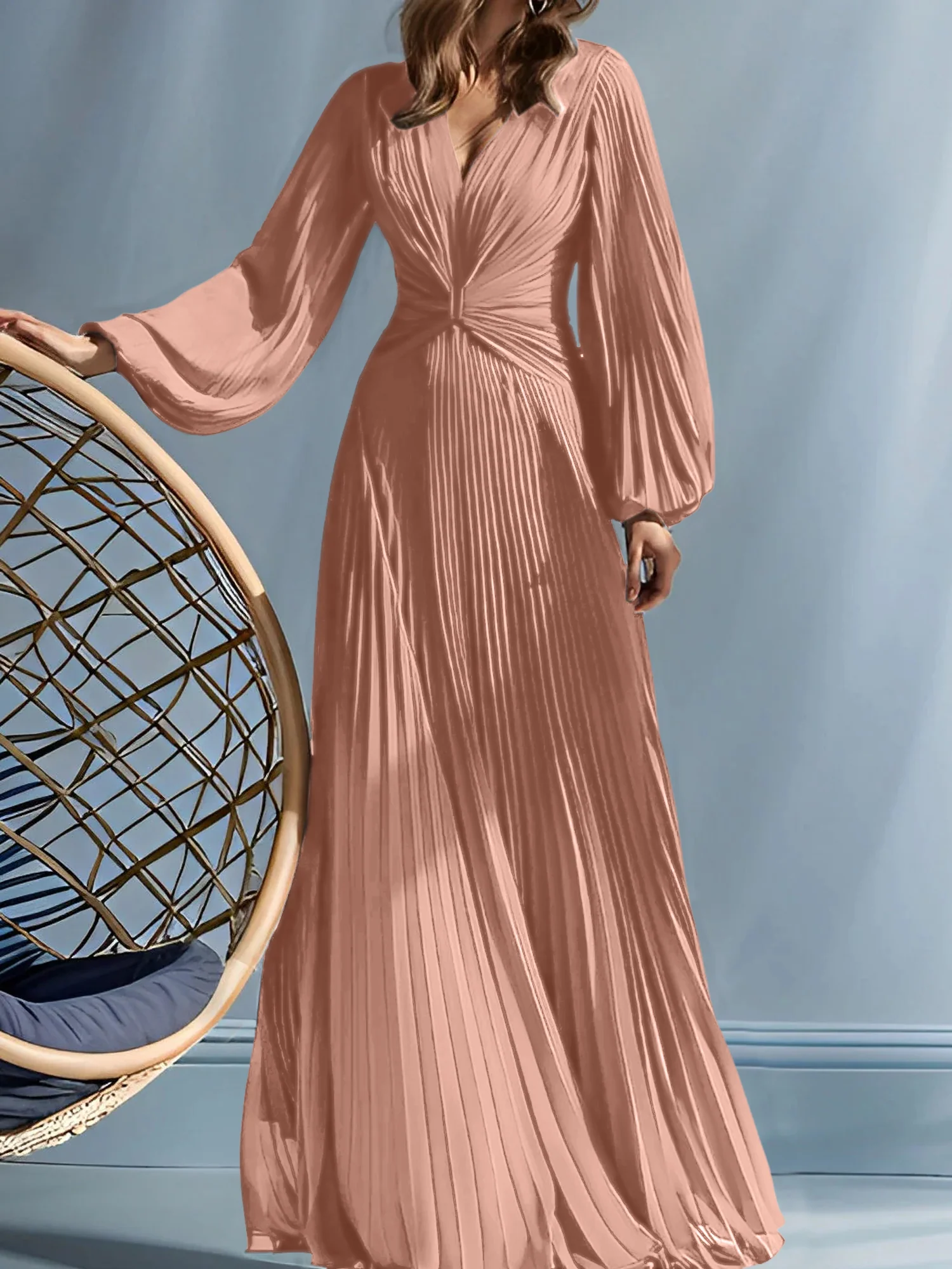 A-Line/Princess V-Neck Mother of the Bride Dresses with Ruched - Image 25