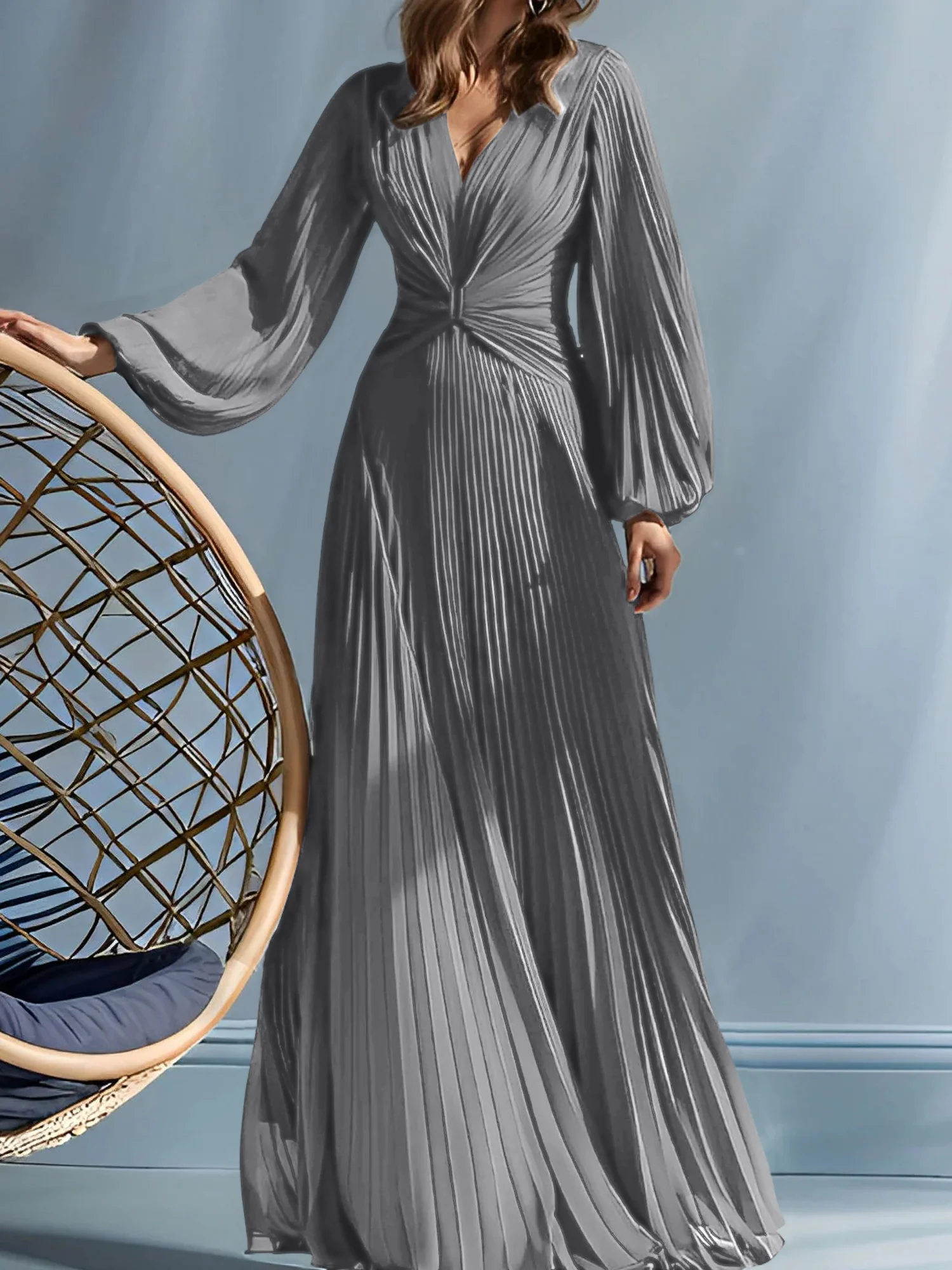 A-Line/Princess V-Neck Mother of the Bride Dresses with Ruched - Image 33