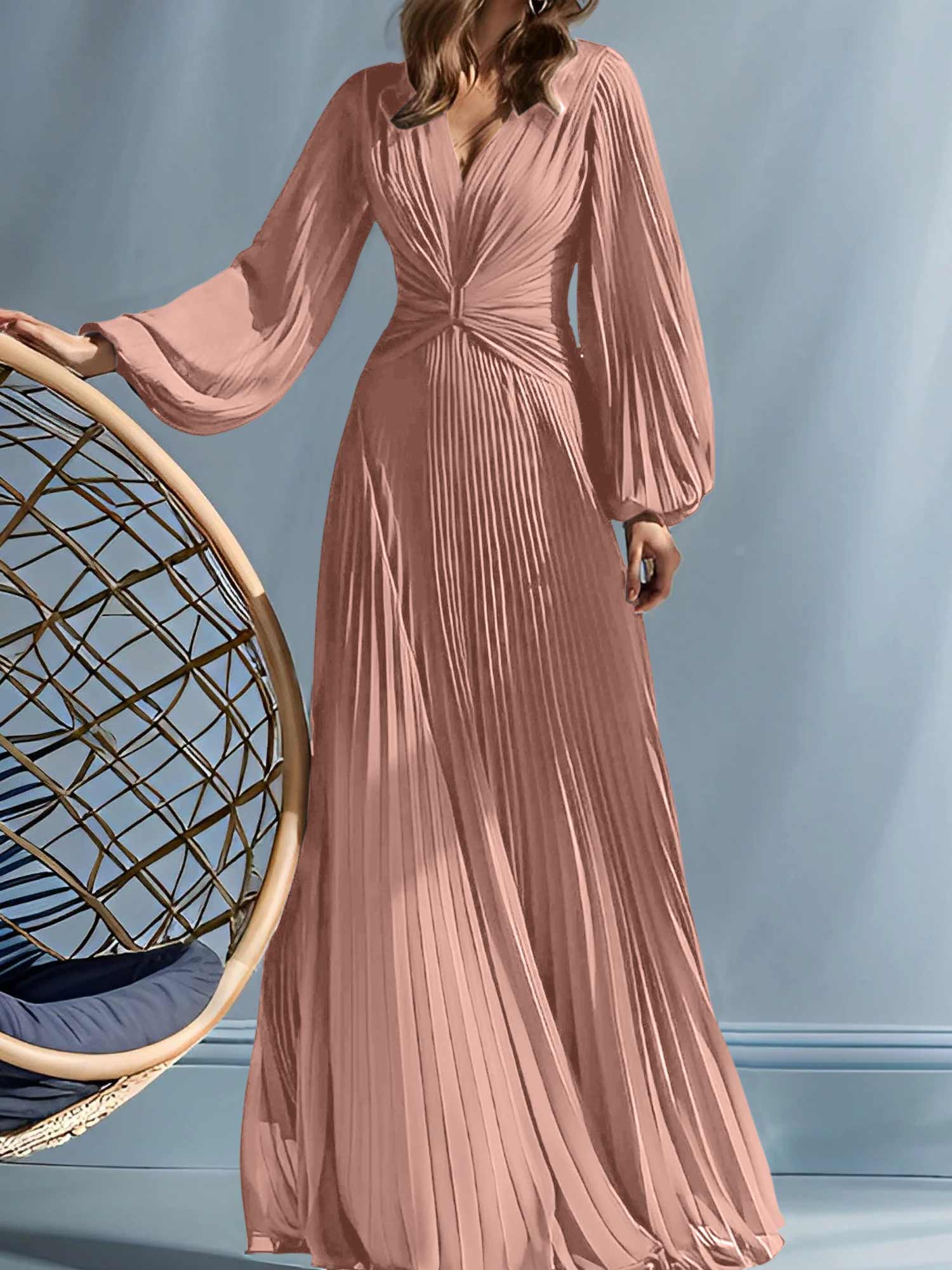 A-Line/Princess V-Neck Mother of the Bride Dresses with Ruched - Image 46