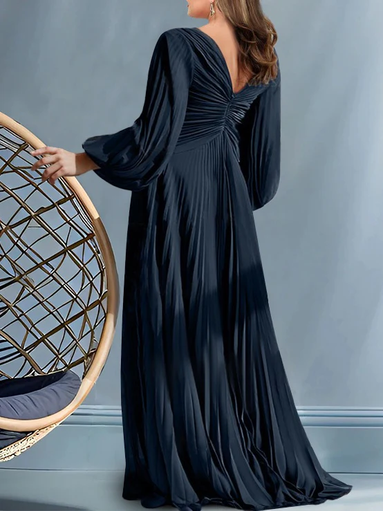 A-Line/Princess V-Neck Mother of the Bride Dresses with Ruched - Image 6