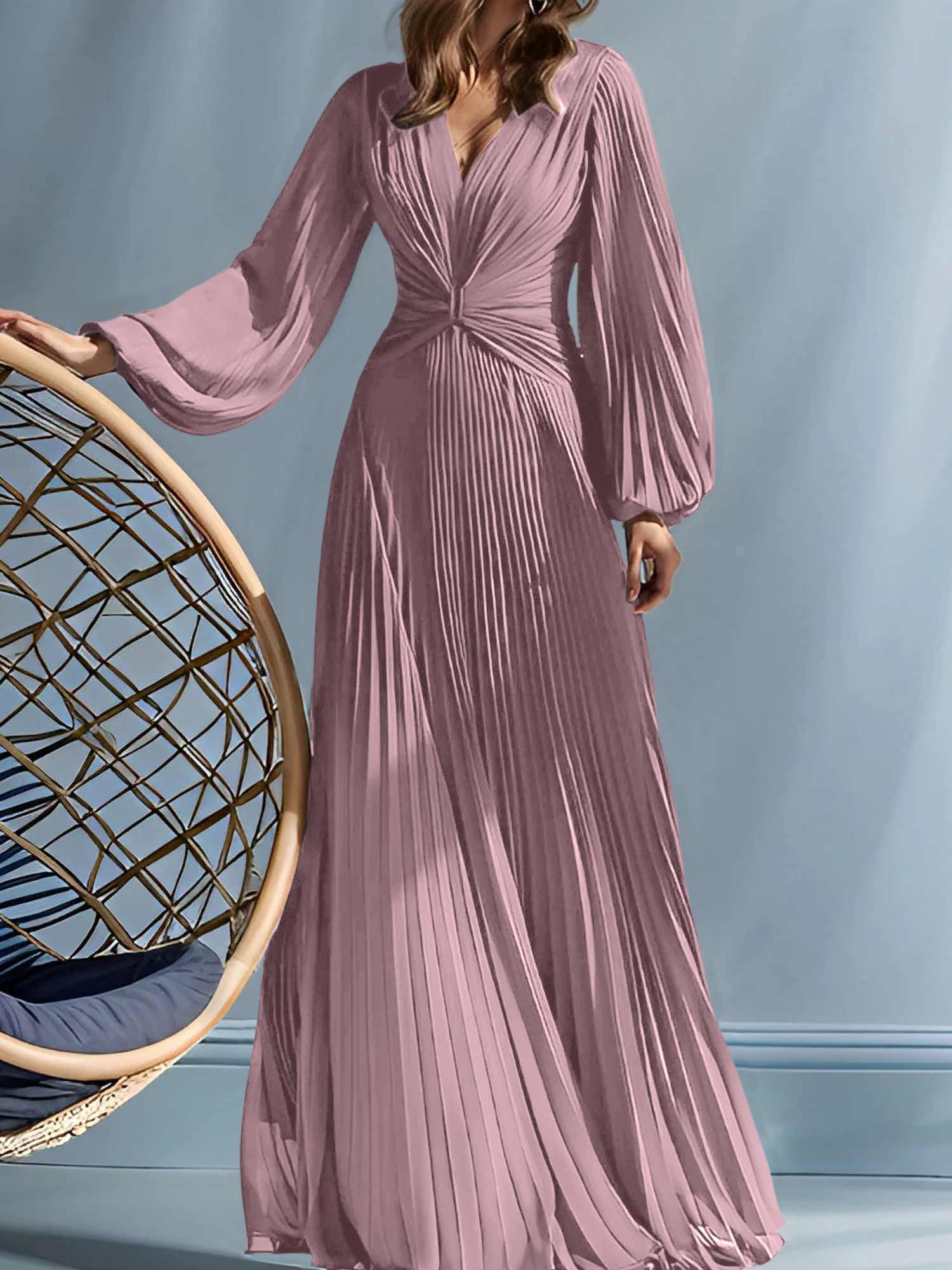 A-Line/Princess V-Neck Mother of the Bride Dresses with Ruched - Image 79