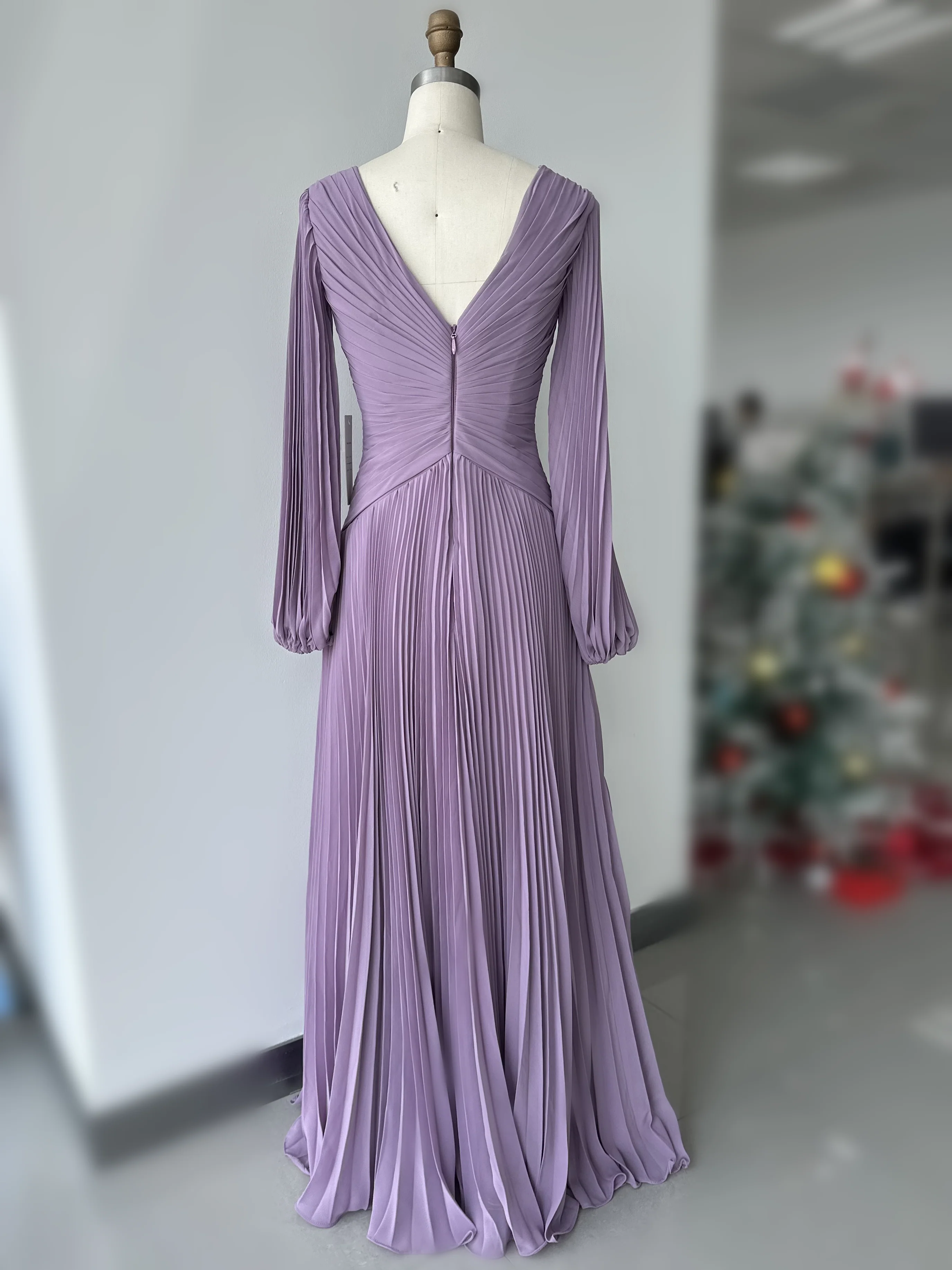 A-Line/Princess V-Neck Mother of the Bride Dresses with Ruched - Image 7