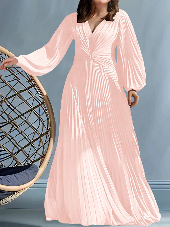 A-Line/Princess V-Neck Plus Size Mother of the Bride Dresses with Ruched - Image 47
