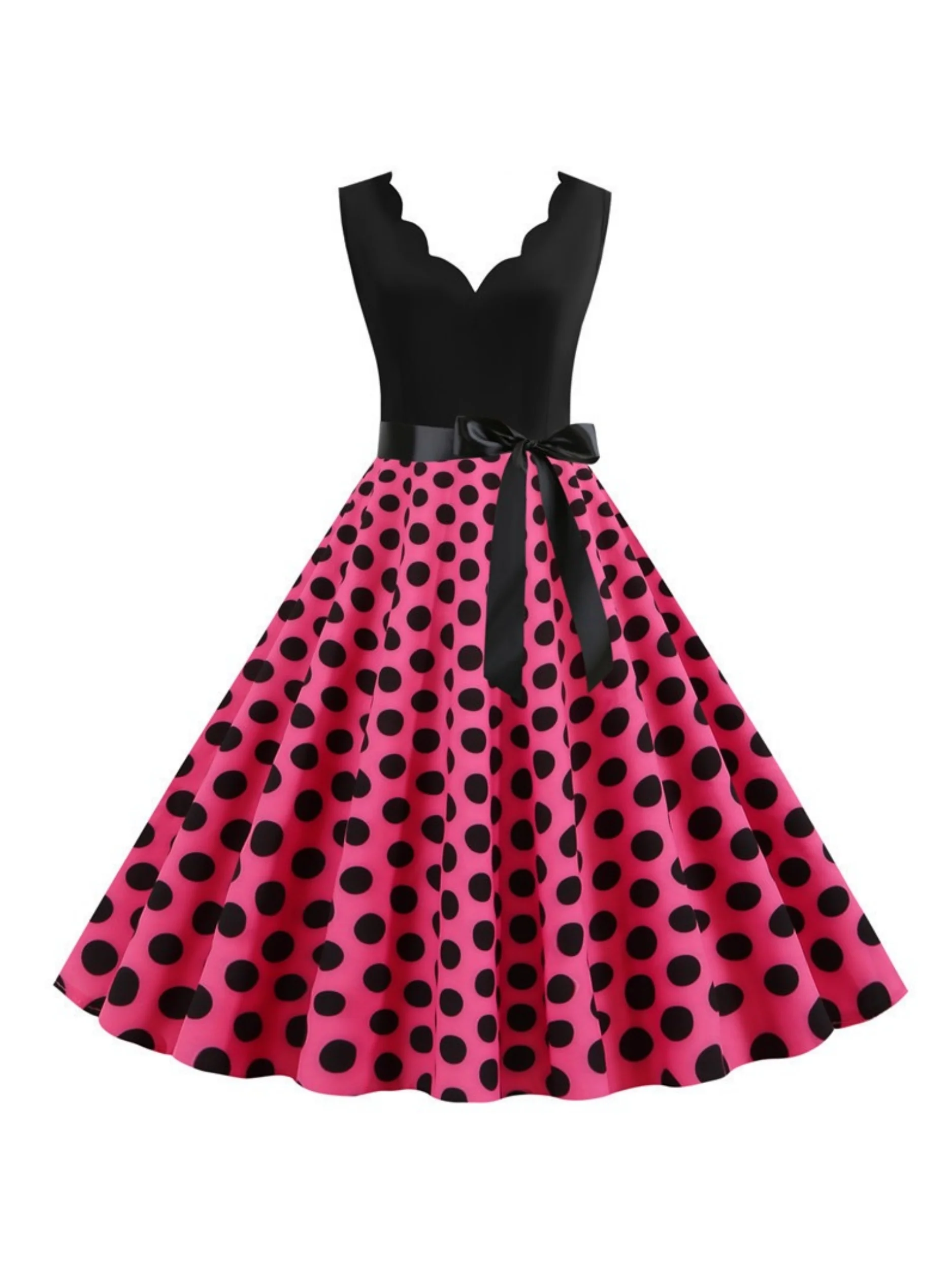 A-Line/Princess V-Neck Sleeveless Knee-Length Vintage Dress - Image 11