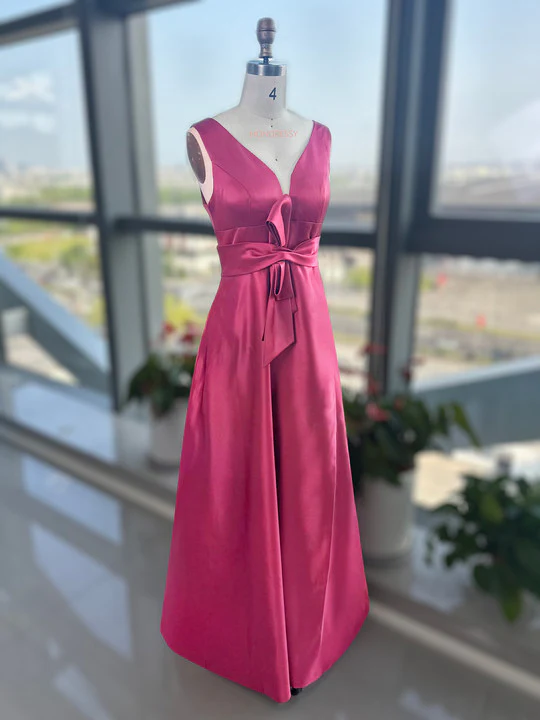 A-Line/Princess V-Neck Sleeveless Mother Of The Bride Dresses With Split Side - Image 4