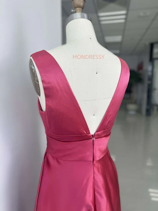 A-Line/Princess V-Neck Sleeveless Mother Of The Bride Dresses With Split Side - Image 6