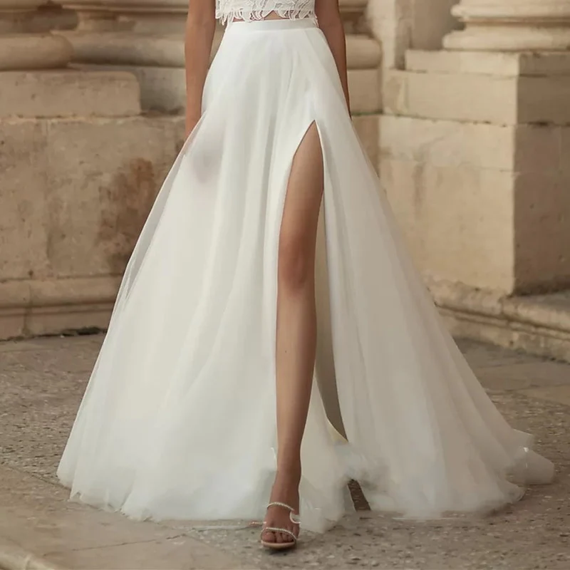 A-Line/Princess Wedding Dresses Separates Separates Sweep / Brush Train With Split - Image 2