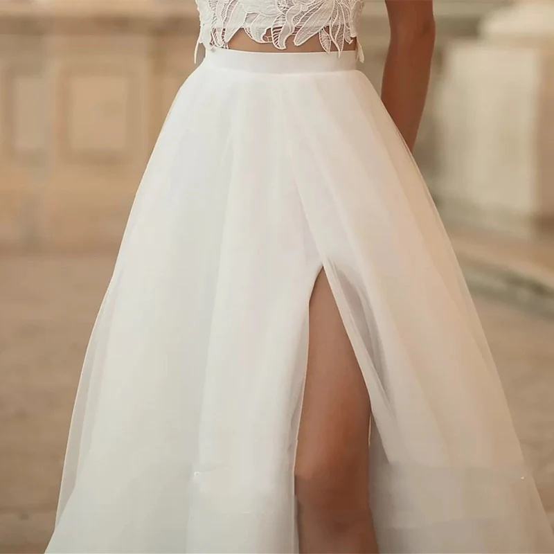 A-Line/Princess Wedding Dresses Separates Separates Sweep / Brush Train With Split - Image 3