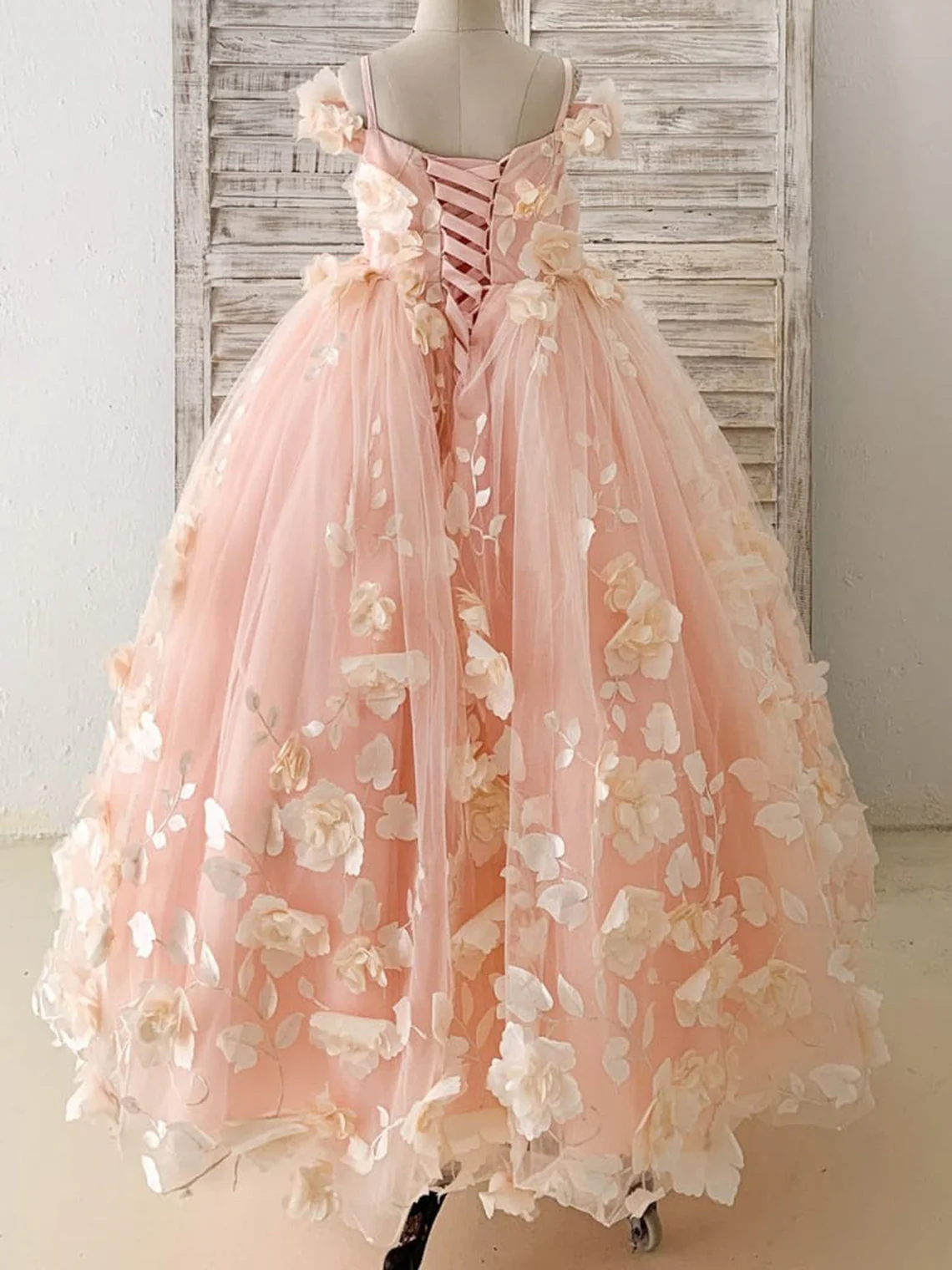 A-line Satin Tulle Floor-length Dress - Image 2