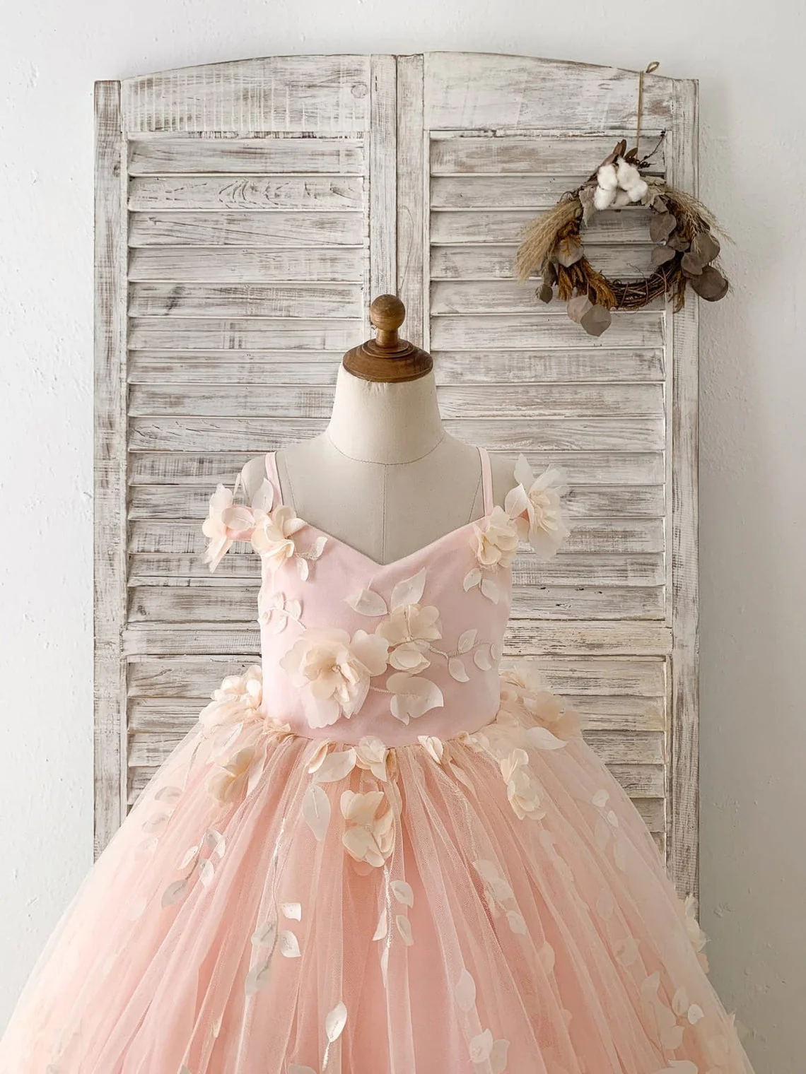 A-line Satin Tulle Floor-length Dress - Image 3