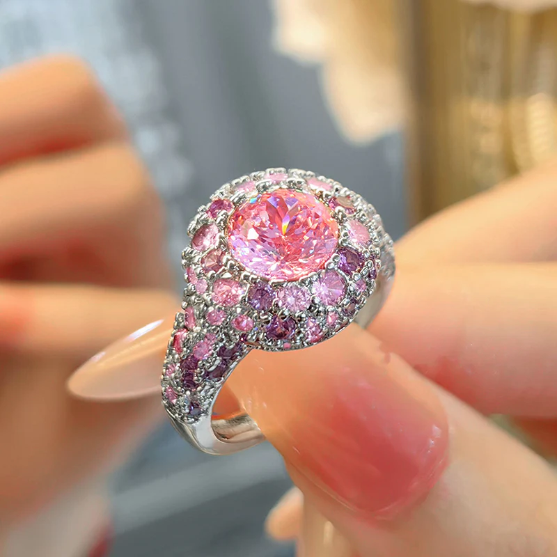 Antique Unique Gradient Pink Diamond Bird Nest Ring - Image 3