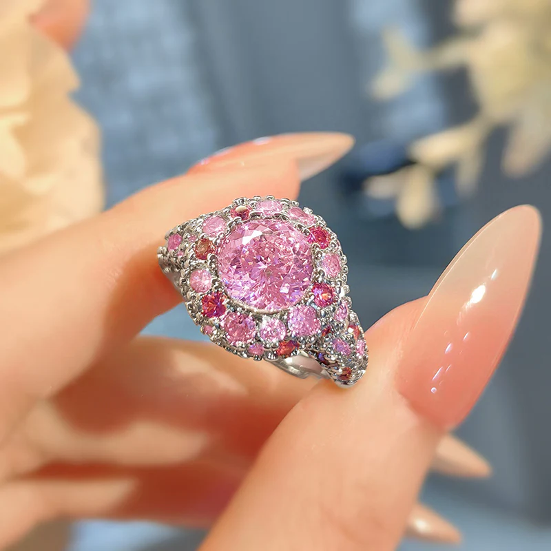 Antique Unique Gradient Pink Diamond Bird Nest Ring - Image 5