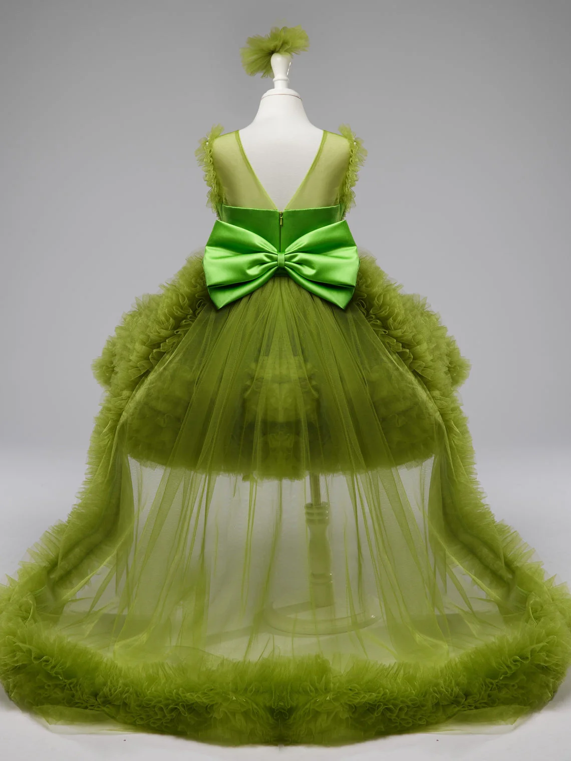 Ball-Gown/Princess Tulle Asymmetrical 1st Birthday Party Baby Girl Dress - Image 2