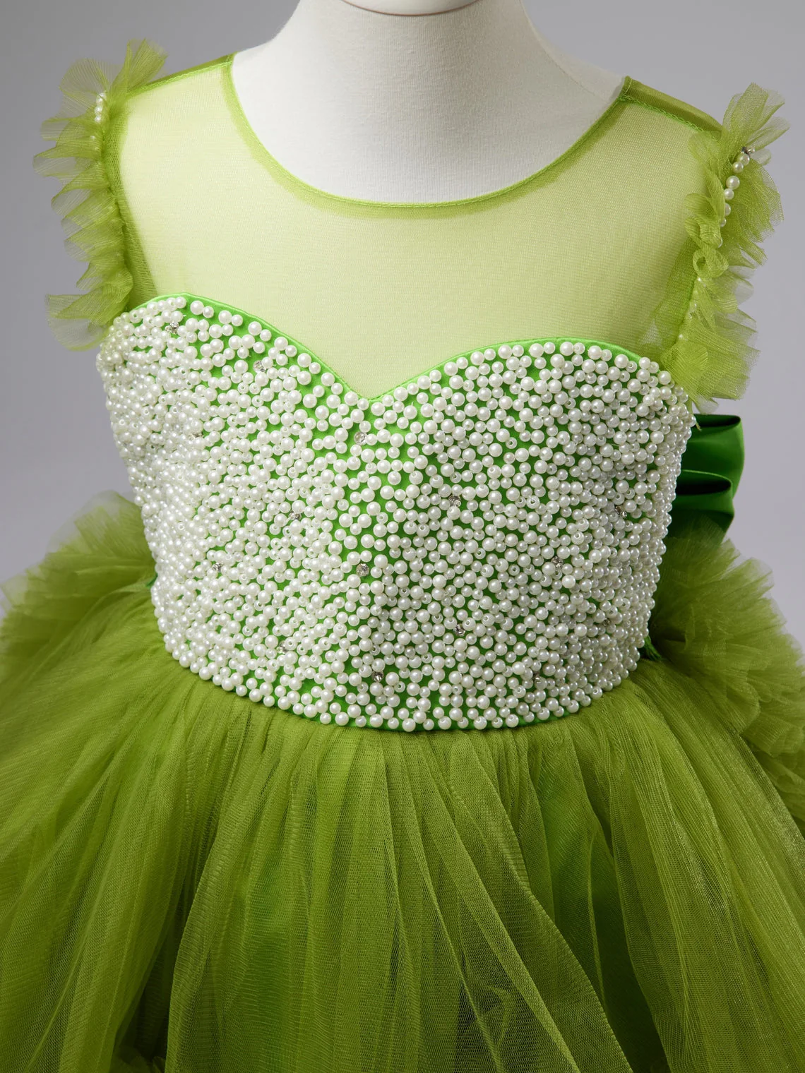 Ball-Gown/Princess Tulle Asymmetrical 1st Birthday Party Baby Girl Dress - Image 3