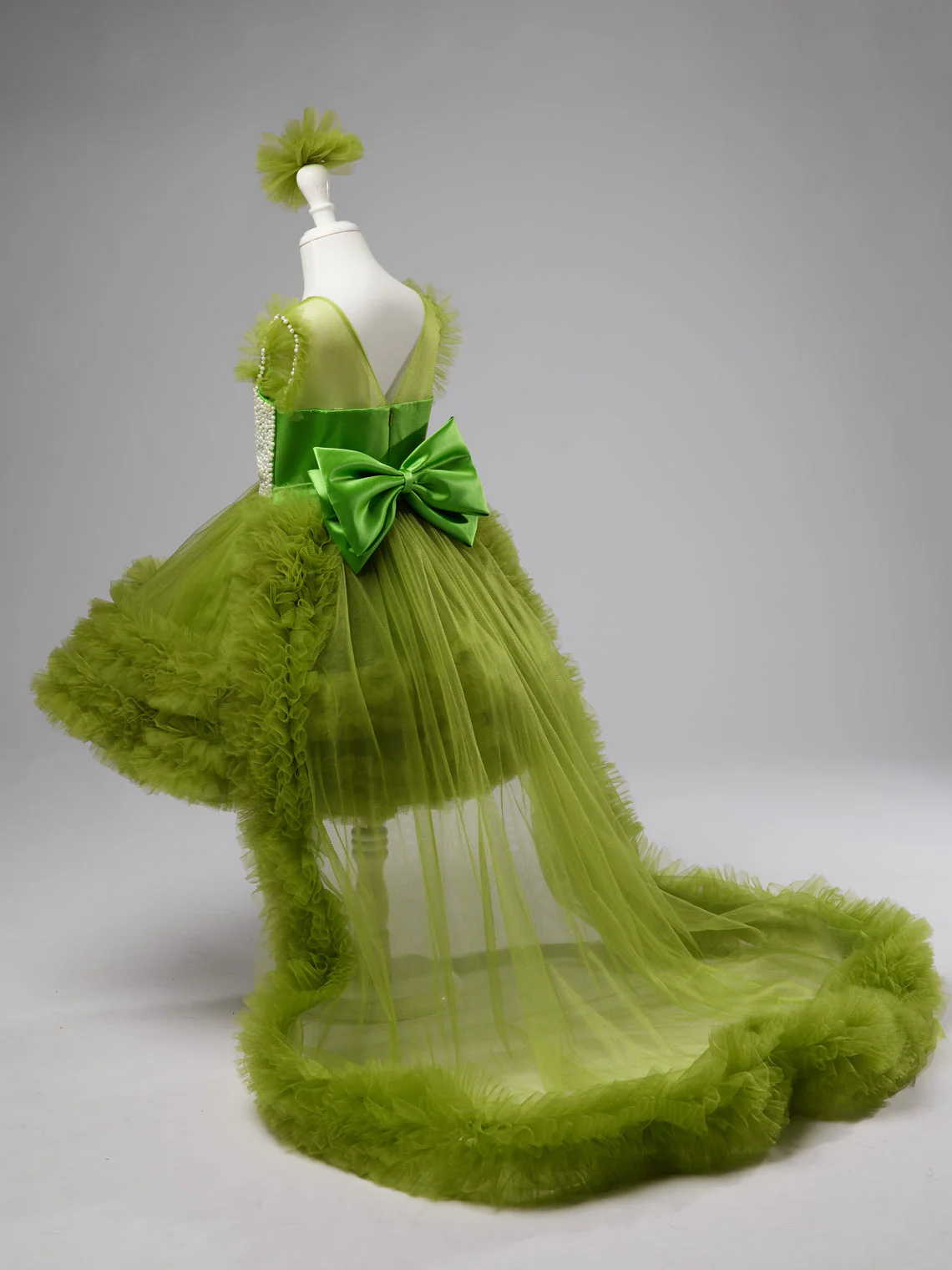 Ball-Gown/Princess Tulle Asymmetrical 1st Birthday Party Baby Girl Dress - Image 4