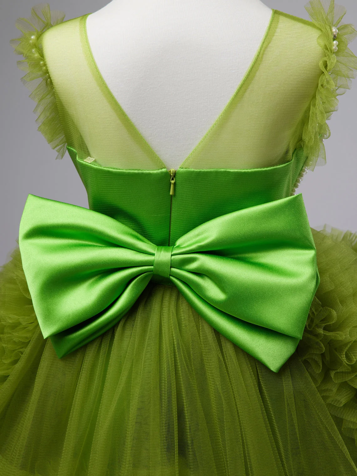 Ball-Gown/Princess Tulle Asymmetrical 1st Birthday Party Baby Girl Dress - Image 5