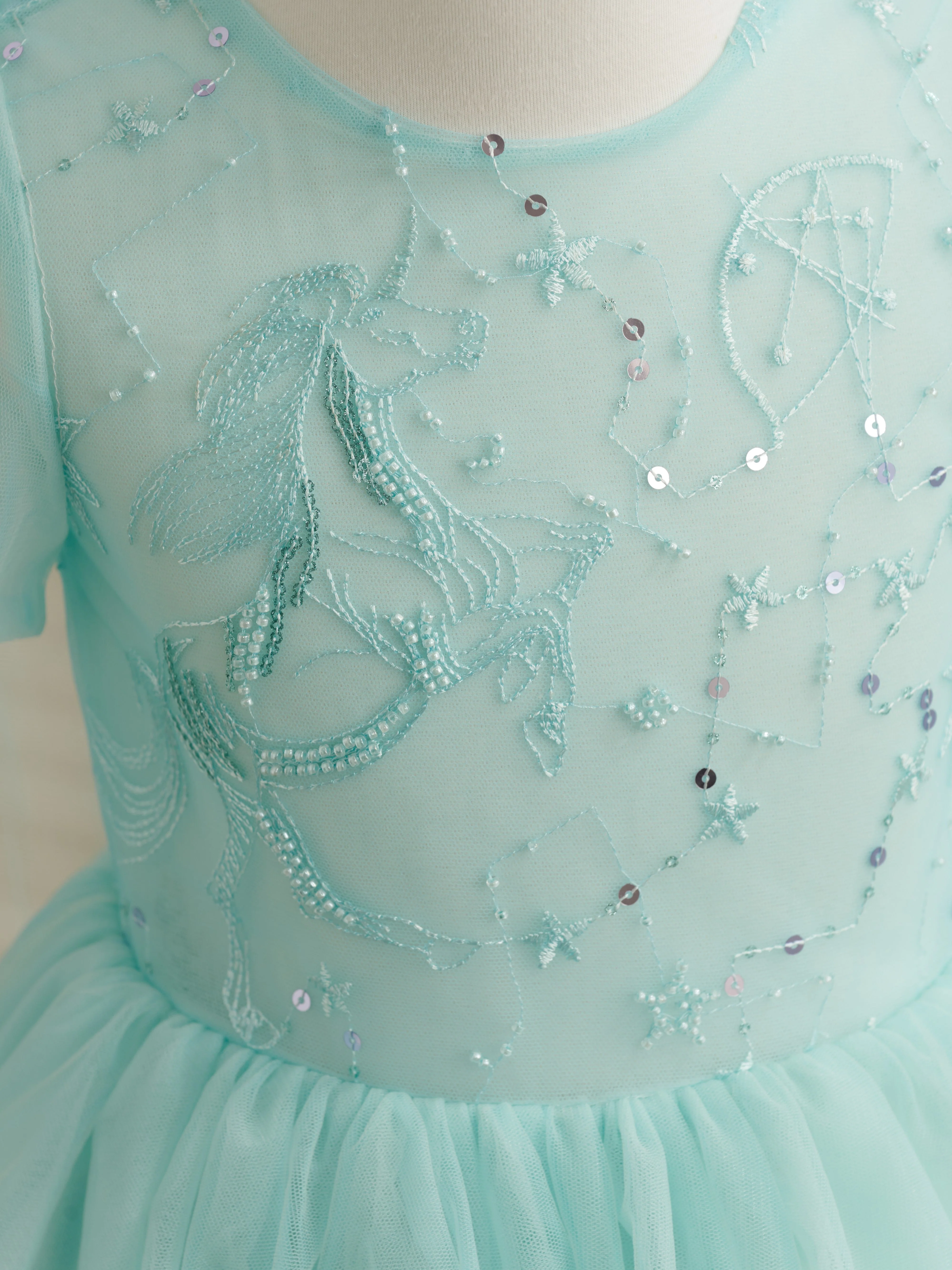 Ball-Gown/Princess Tulle Knee-length 1st Birthday Party Baby Girl Dress - Image 4