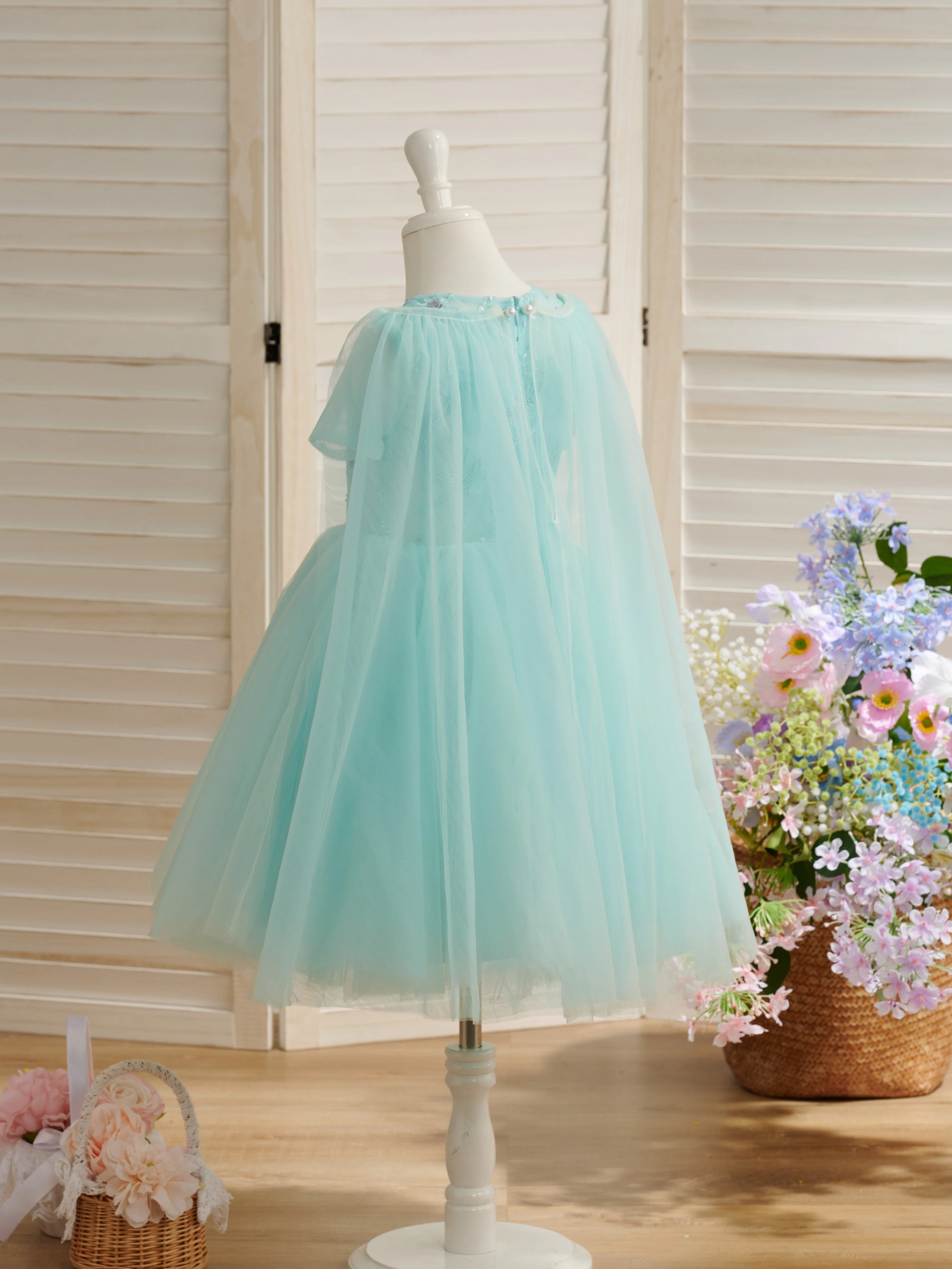 Ball-Gown/Princess Tulle Knee-length 1st Birthday Party Baby Girl Dress - Image 5