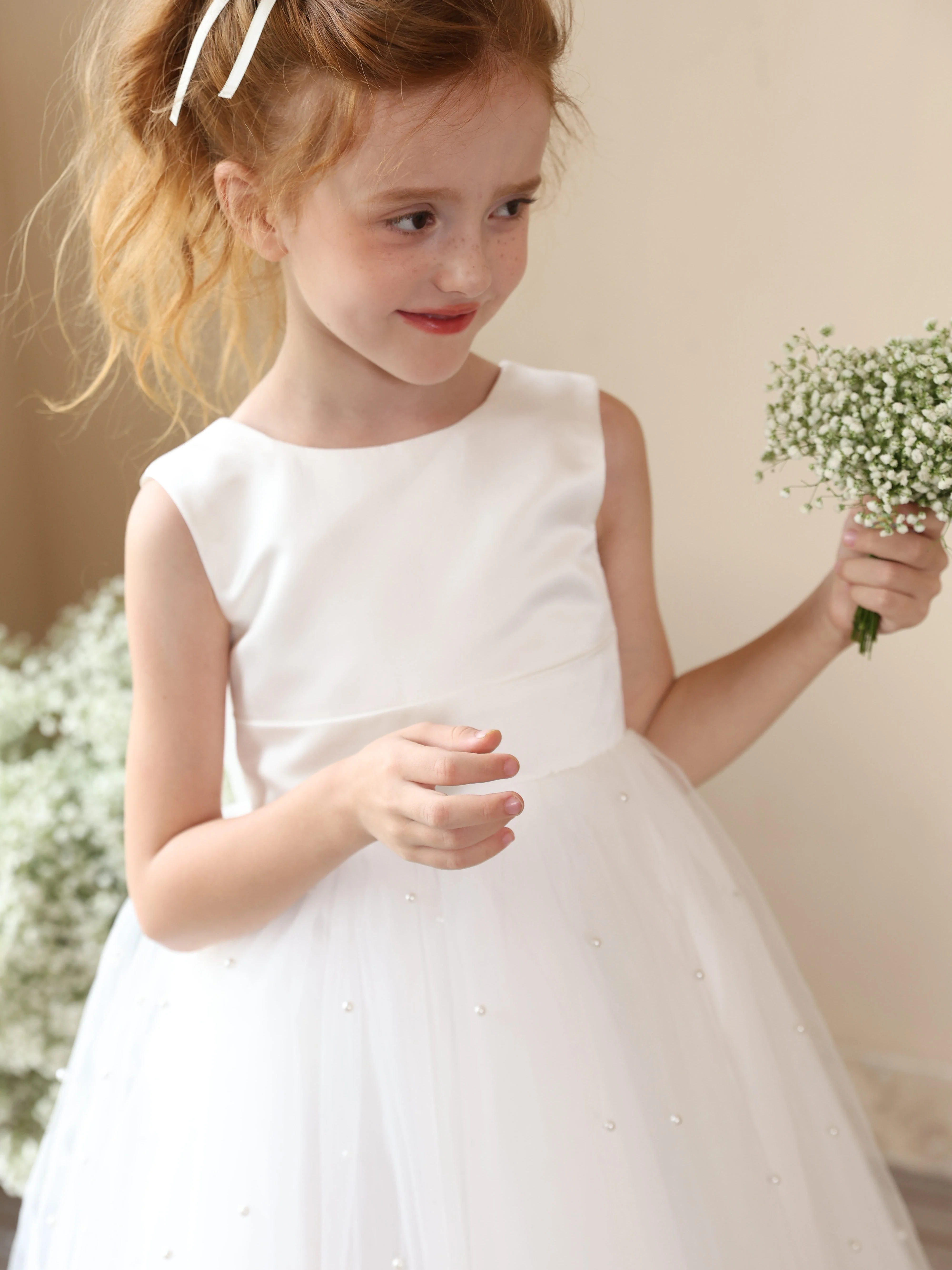 Ball-Gown Scoop Sleeveless Short/Mini Flower Girl Dresses With Bowknot - Image 4