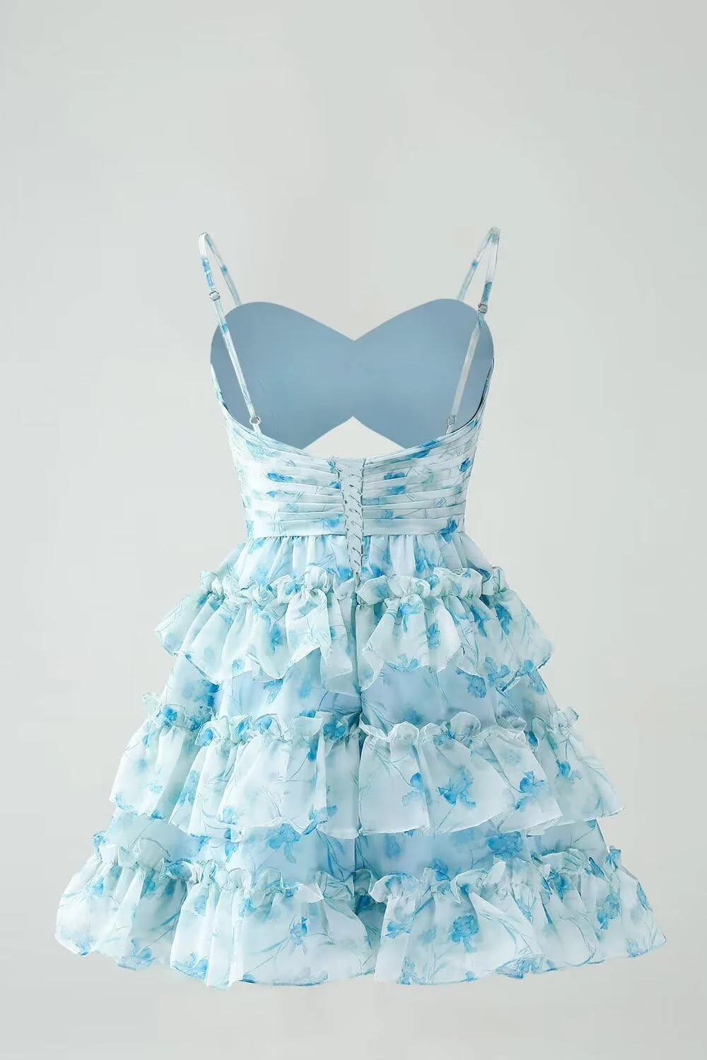 Ball Gown Spaghetti Straps sleeveless Short/Mini Homecoming Dress with Ruffles - Image 4