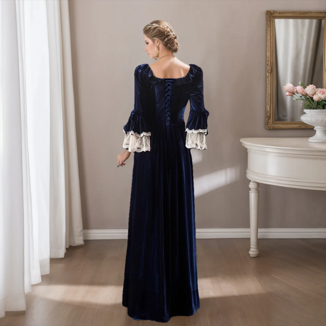Ball Gown Square Neck 3/4 Length Sleeves Floor Length Royal Halloween Baroque Victorian Party Costume Masquerade Lace Party & Evening Rococo Dress - Image 2