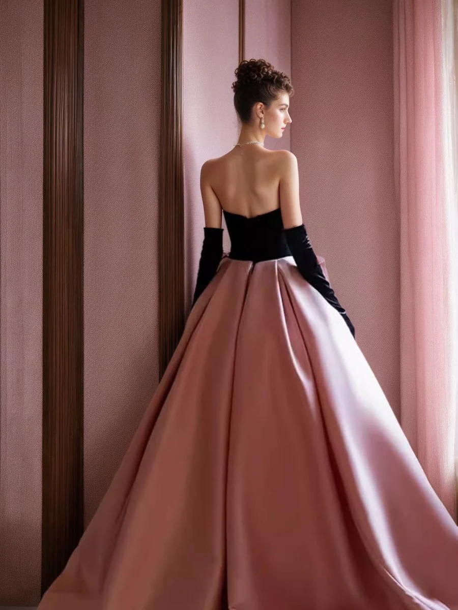 Ball Gown Strapless Sleeveless Floor Length Evening Dresses With Bow(s) - Image 6