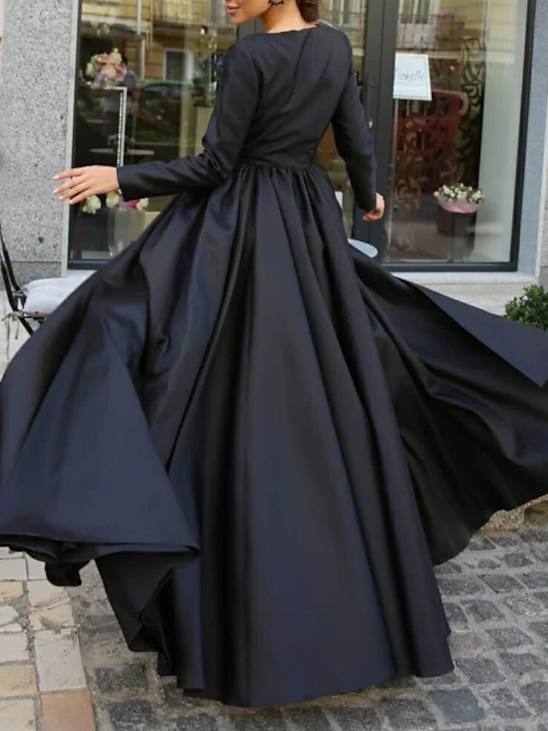Ball Gown Sweep/Brush Train Long Sleeve Evening Dresses with Slit - Image 2