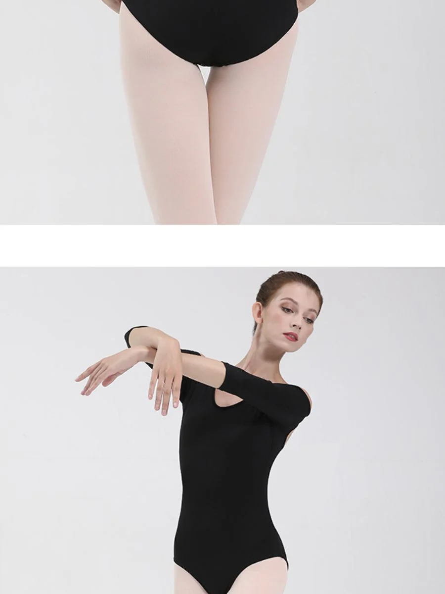 Ballet Dance Basic 3/4 Sleeves V-Neck Training Onesie with Open Back - Image 5
