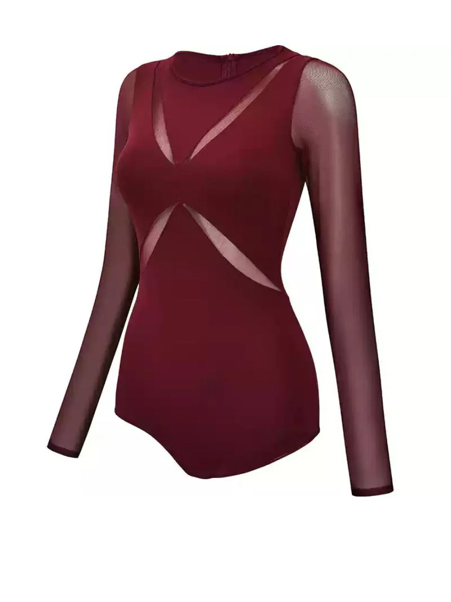 Ballet Round Neck Long Sleeves Black Dance Basic Training Leotard / Onesie - Image 8