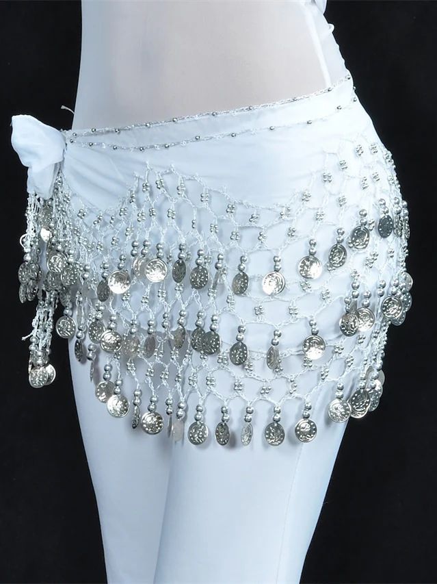Belly Accessories Dance Hip Scarf Coin Beading Sequins Women's Training Chiffon - Image 6