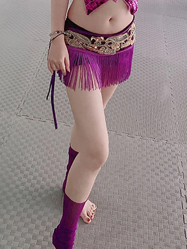 Belly Dance Belt Cinch Cord Beading Tassel Women's Training Performance - Image 3