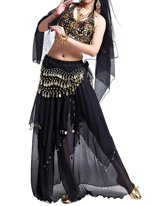 Belly Dance Coin Beading Sequin Women's Chiffon / Performance - Image 2