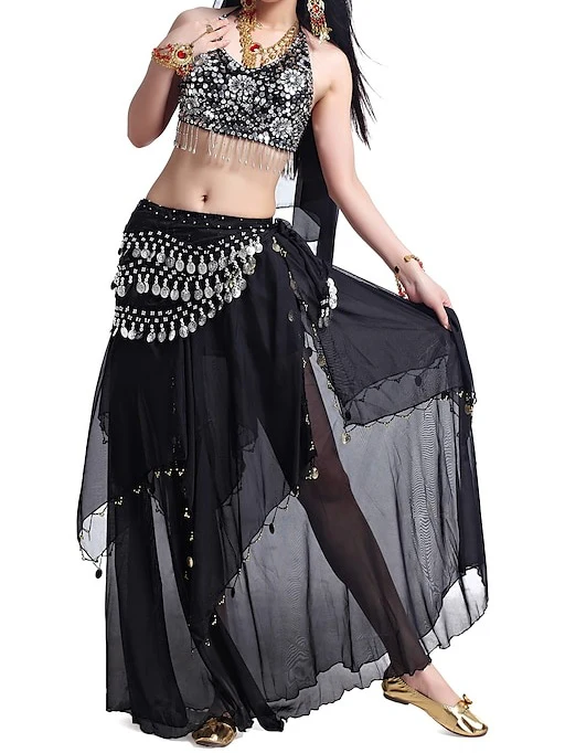 Belly Dance Coin Beading Sequin Women's Chiffon / Performance - Image 3