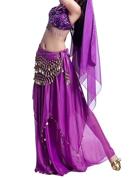 Belly Dance Coin Beading Sequin Women's Chiffon / Performance - Image 4