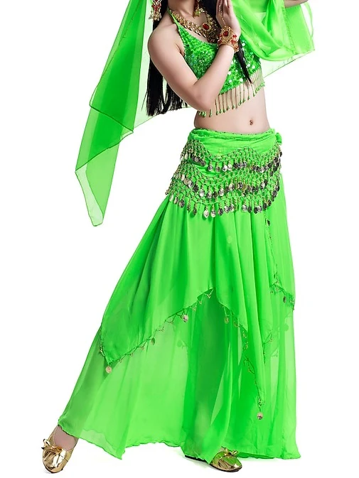 Belly Dance Coin Beading Sequin Women's Chiffon / Performance - Image 5
