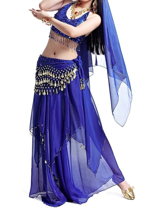 Belly Dance Coin Beading Sequin Women's Chiffon / Performance - Image 6