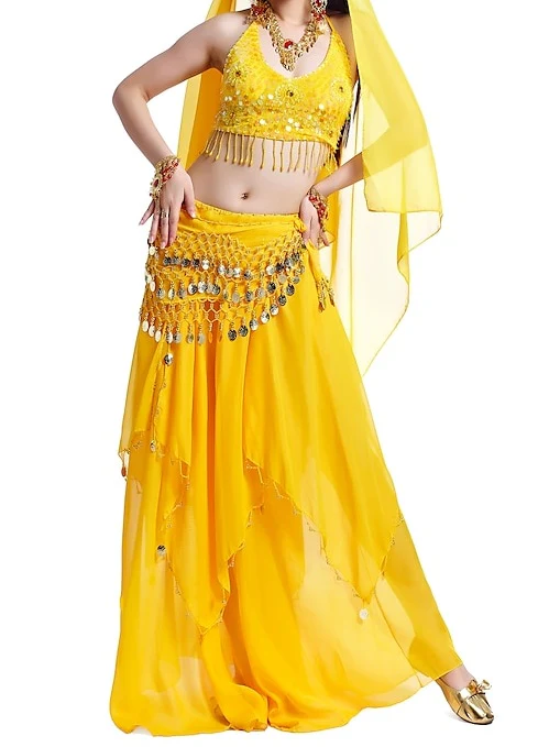 Belly Dance Coin Beading Sequin Women's Chiffon / Performance - Image 8
