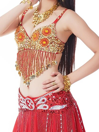 Belly Dance Coin Beading Sequin Women's Training Performance - Image 3