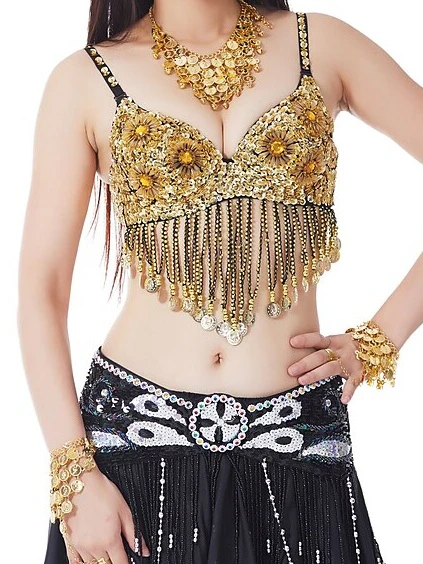 Belly Dance Coin Beading Sequin Women's Training Performance - Image 6