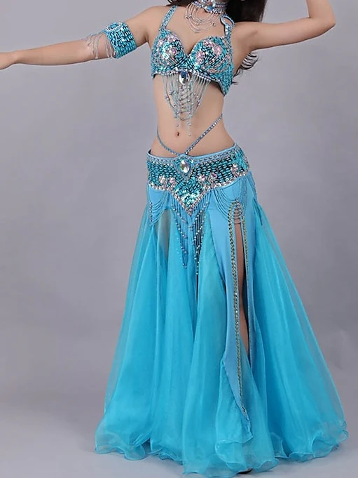 Belly Dance Costumes Sleeveless Skirts Women's Performance With Crystals / Rhinestones & Paillette - Image 2