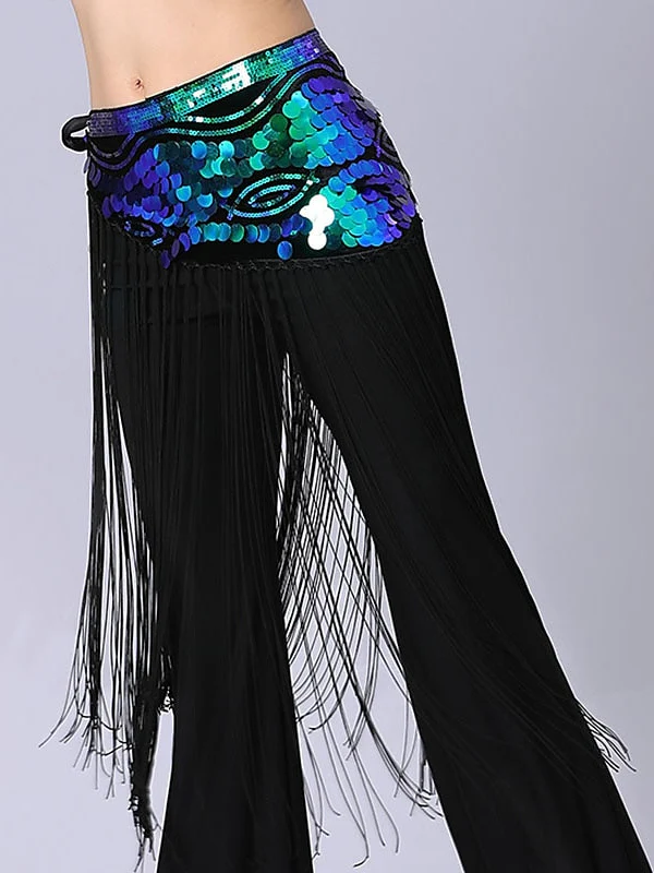 Belly Dance Dance Accessories Belt Glitter Cinch Cord Tassel Women's Performance Training High Polyester Sequined - Image 5