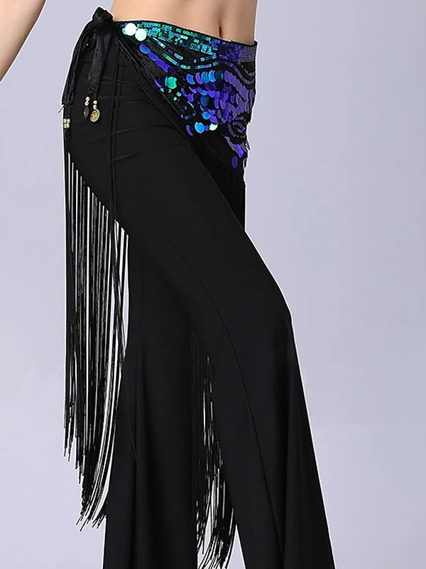 Belly Dance Dance Accessories Belt Glitter Cinch Cord Tassel Women's Performance Training High Polyester Sequined - Image 6