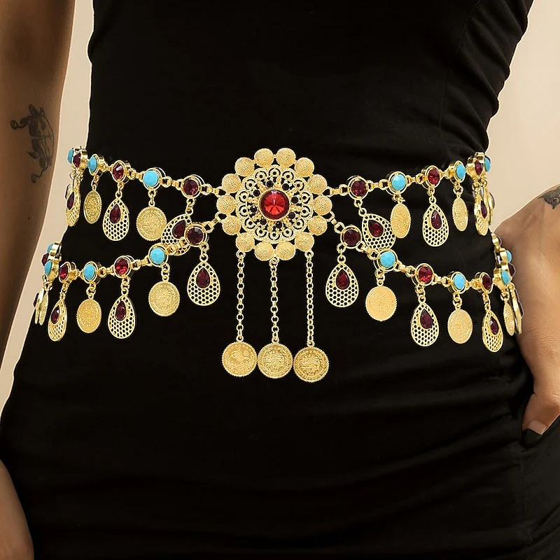 Belly Dance Dance Accessories Belt Glitter Crystal / Rhinestone Metal Chain Women's Performance - Image 3