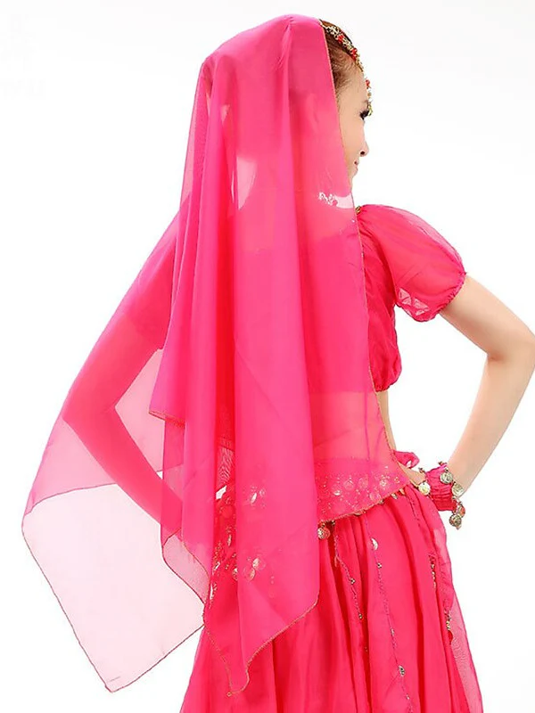 Belly Dance Dance Accessories  Copper Coin Pure Color Splicing Women's Training Performance Tulle Metal - Image 3