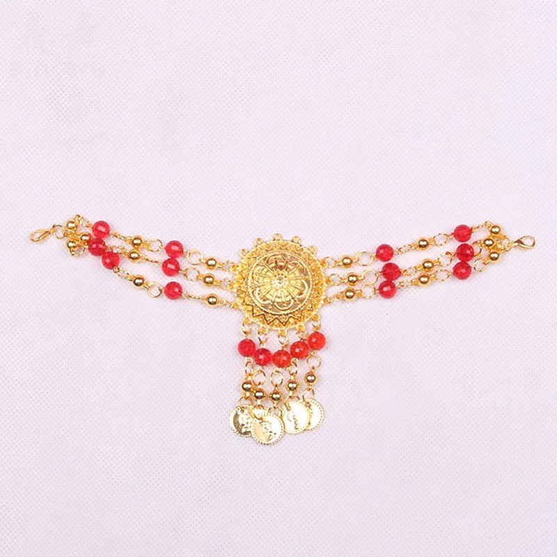 Belly Dance Dance Accessories Headwear Copper Coin Pure Color Splicing Women's Training Performance - Image 8