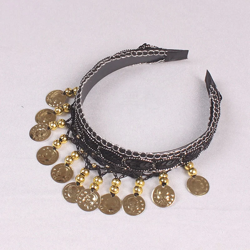 Belly Dance Dance Accessories Headwear Pure Color Splicing Paillette Women's Training Performance - Image 12